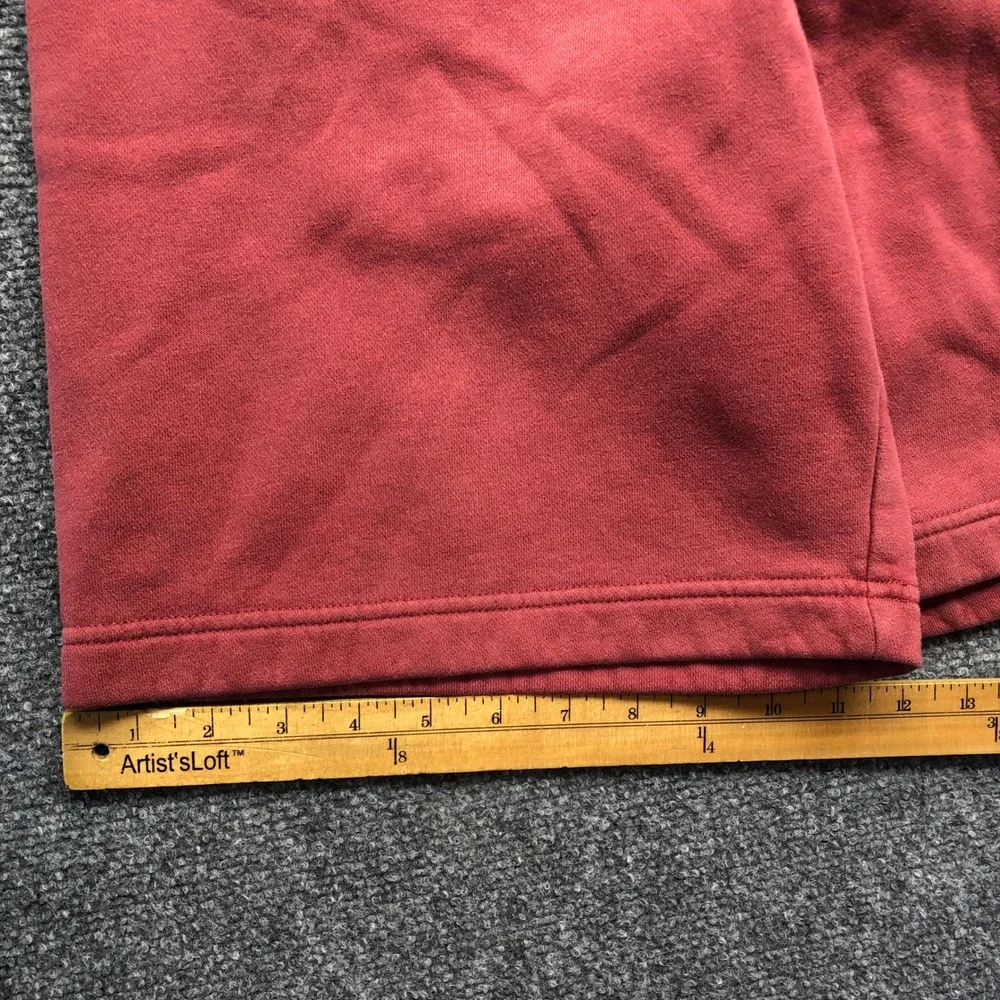 Nike Mens Fleece Shorts Red Big Swoosh Logo Drawstring Pockets Small